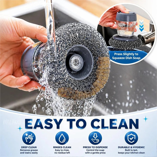 Premium Soap Dispensing Dish Brush with Refillable Soap Reservoir