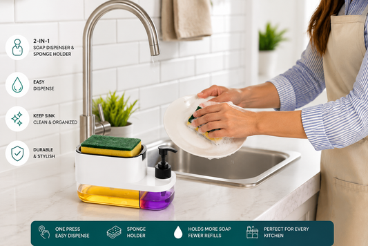 3-in-1 Premium Soap Dispenser with Sponge Holder