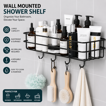 Steel Self-Adhesive Multipurpose Bathroom Shelf
