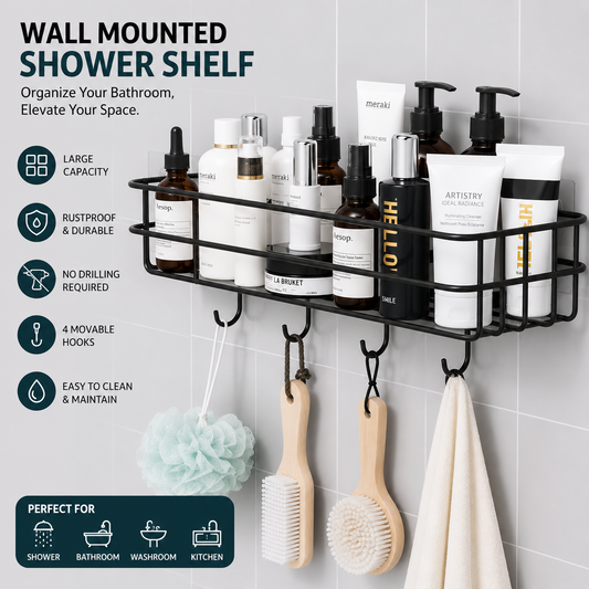 Steel Self-Adhesive Multipurpose Bathroom Shelf