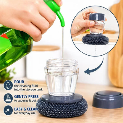 Premium Soap Dispensing Dish Brush with Refillable Soap Reservoir