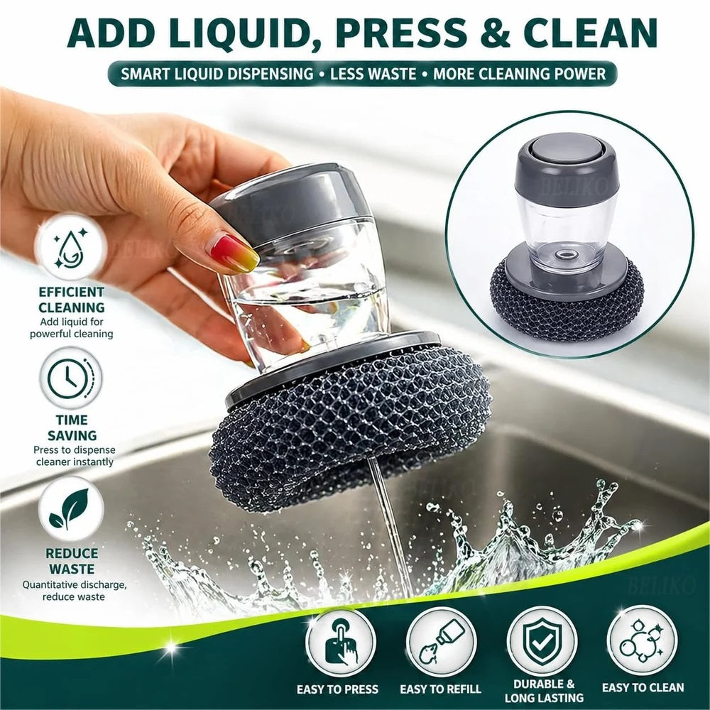 Premium Soap Dispensing Dish Brush with Refillable Soap Reservoir