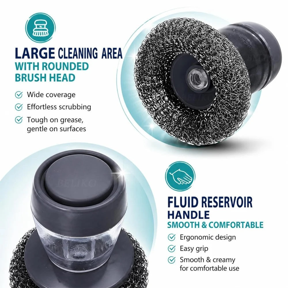 Premium Soap Dispensing Dish Brush with Refillable Soap Reservoir