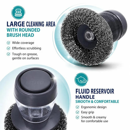 Premium Soap Dispensing Dish Brush with Refillable Soap Reservoir
