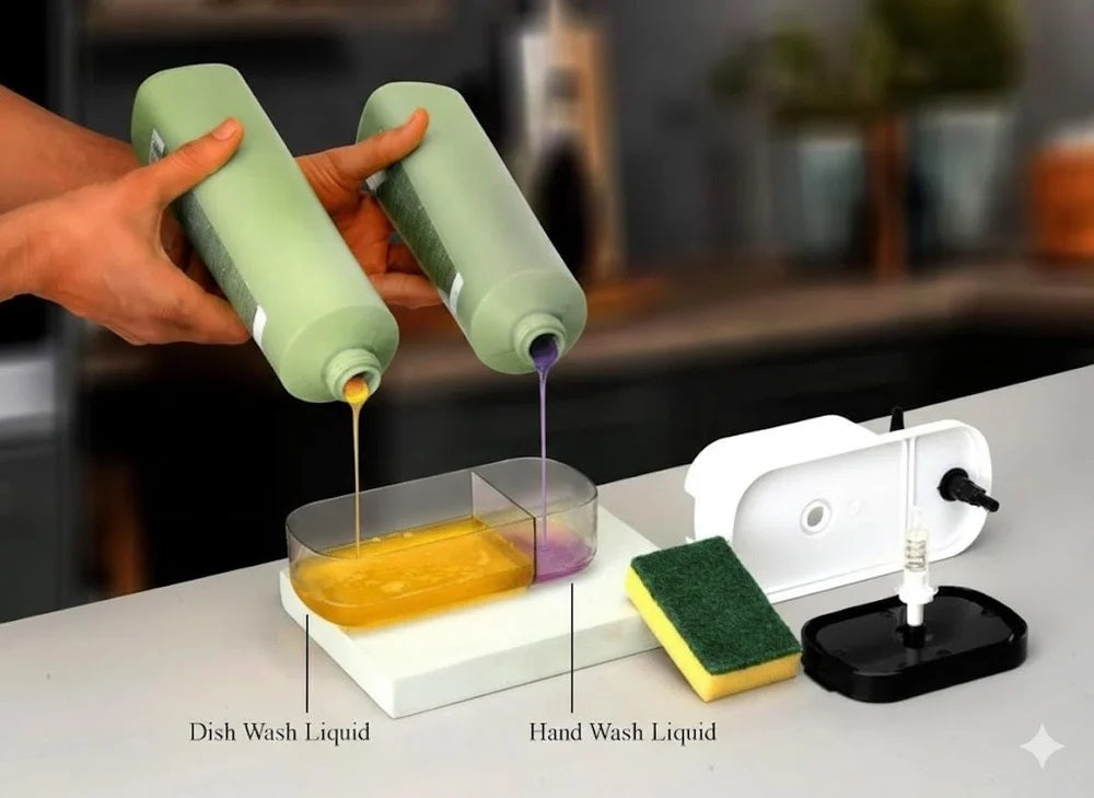 3-in-1 Premium Soap Dispenser with Sponge Holder