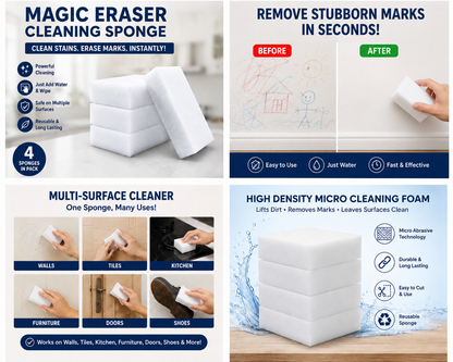 MagicClean™ Multi-Surface Cleaning Eraser Sponge(Pack of 4)