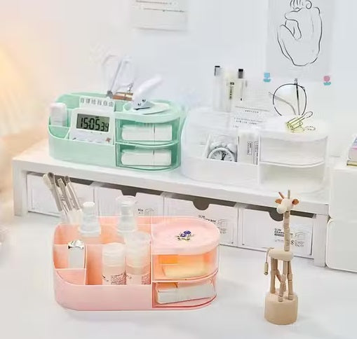Multipurpose Makeup Organizer, Cosmetic Storage Box with Drawers